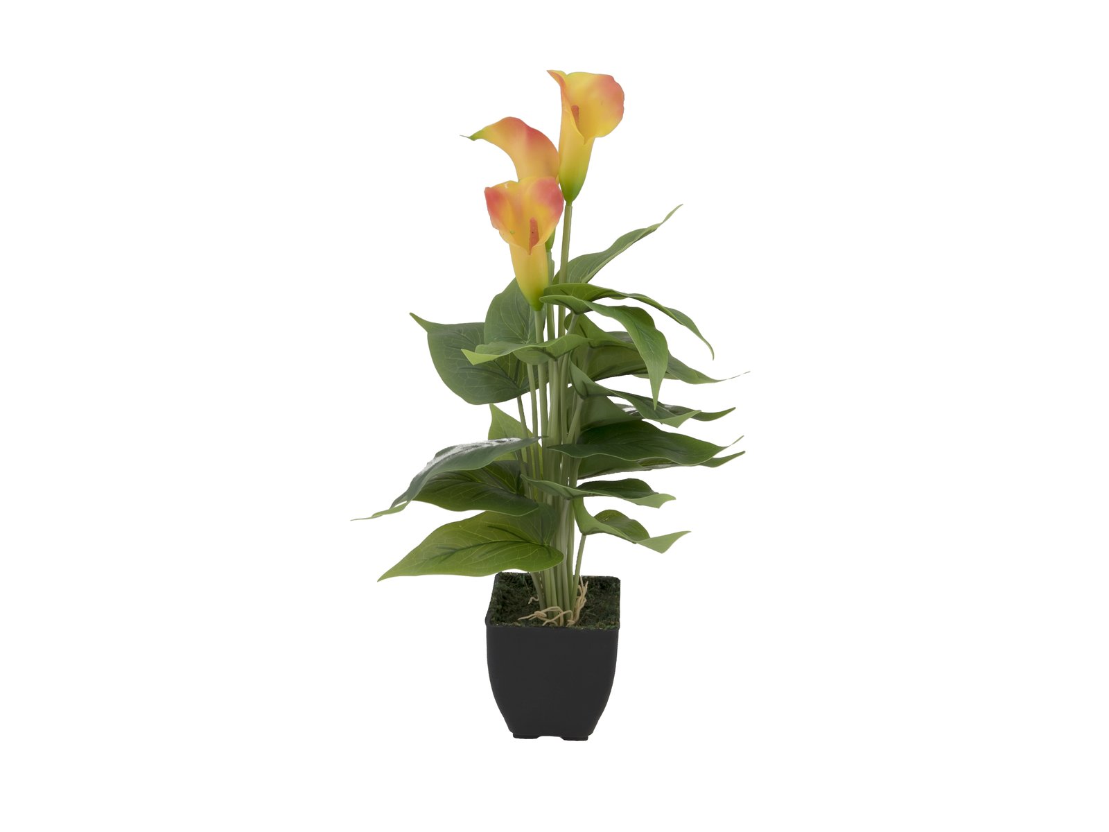 Kunstig Mini Calla, gul/orange, 43 cm