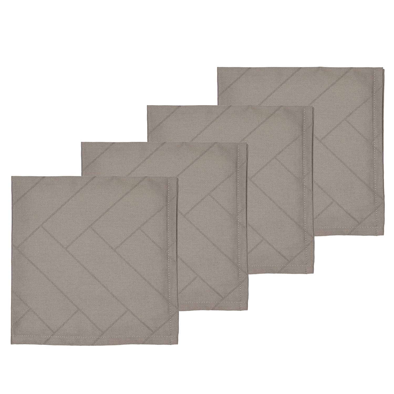 Södahl Stofserviet Damask Tiles, Taupe, 4 stk. Mål: 45x45 cm