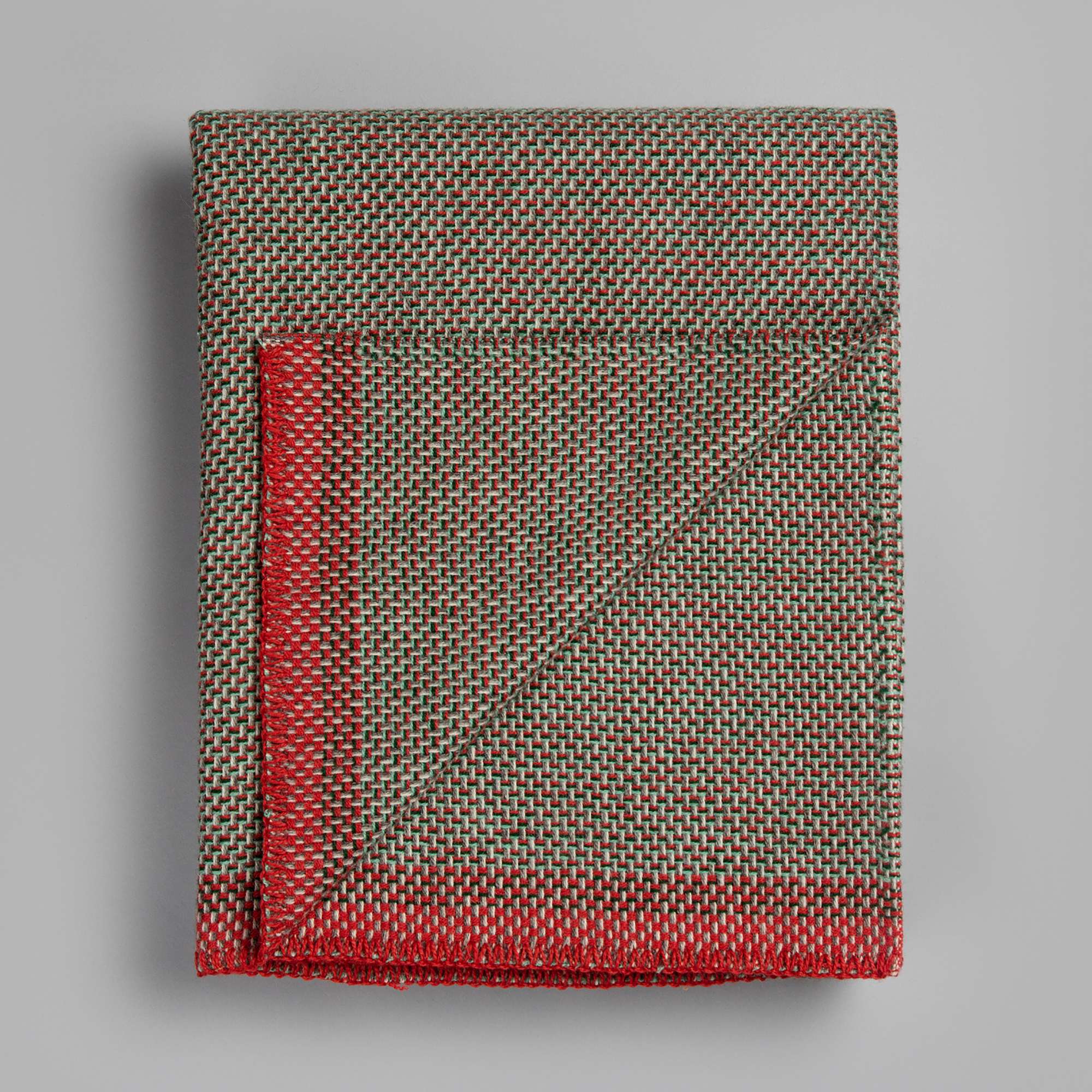 Røros Tweed Uldplaid Una 145x200 cm, Green/Red