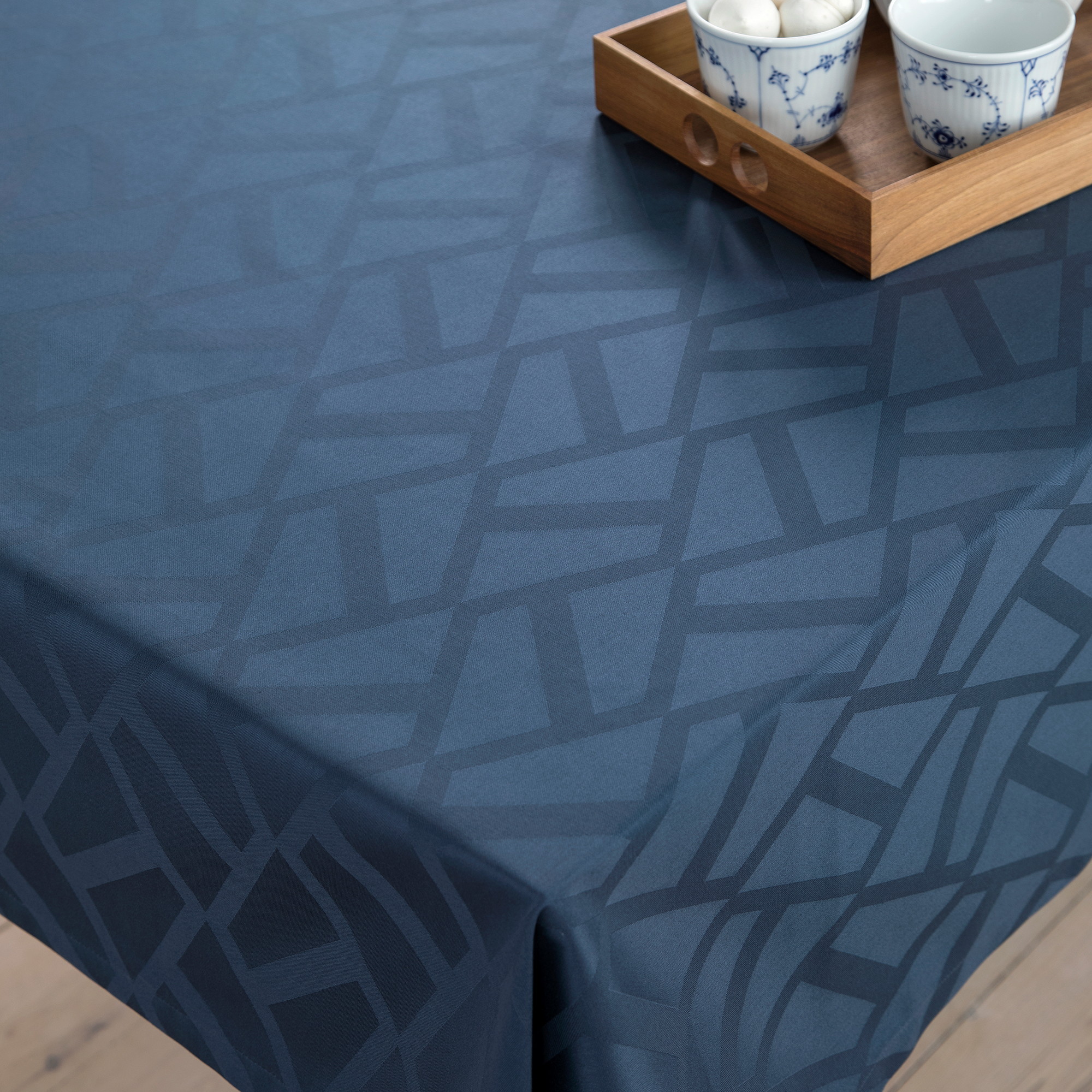 Compliments Stofserviet Damask Ice 45x45 cm, Mørk bl