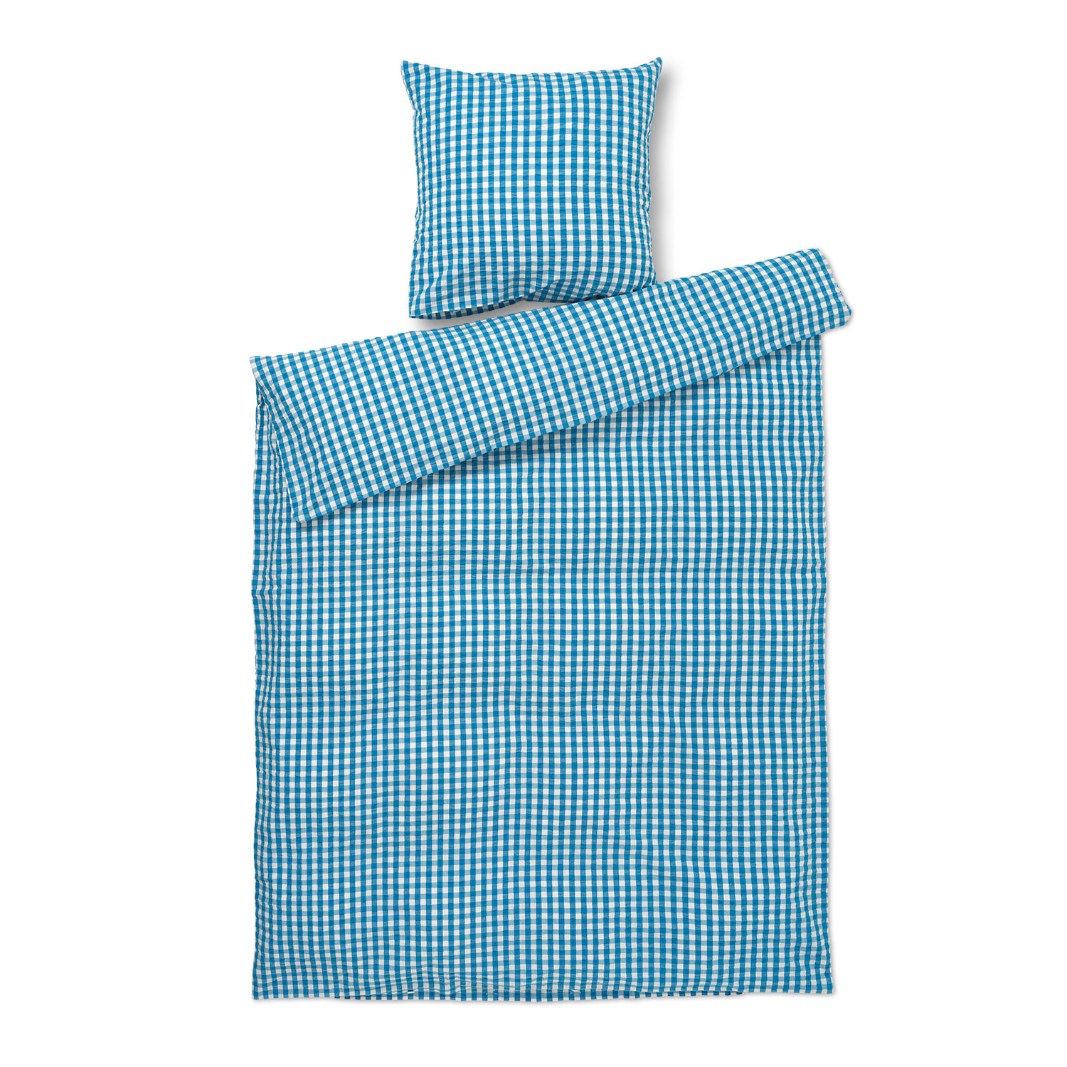 Juna Sengesæt Bæk&Bølge 140x200 cm, Blå/Birk