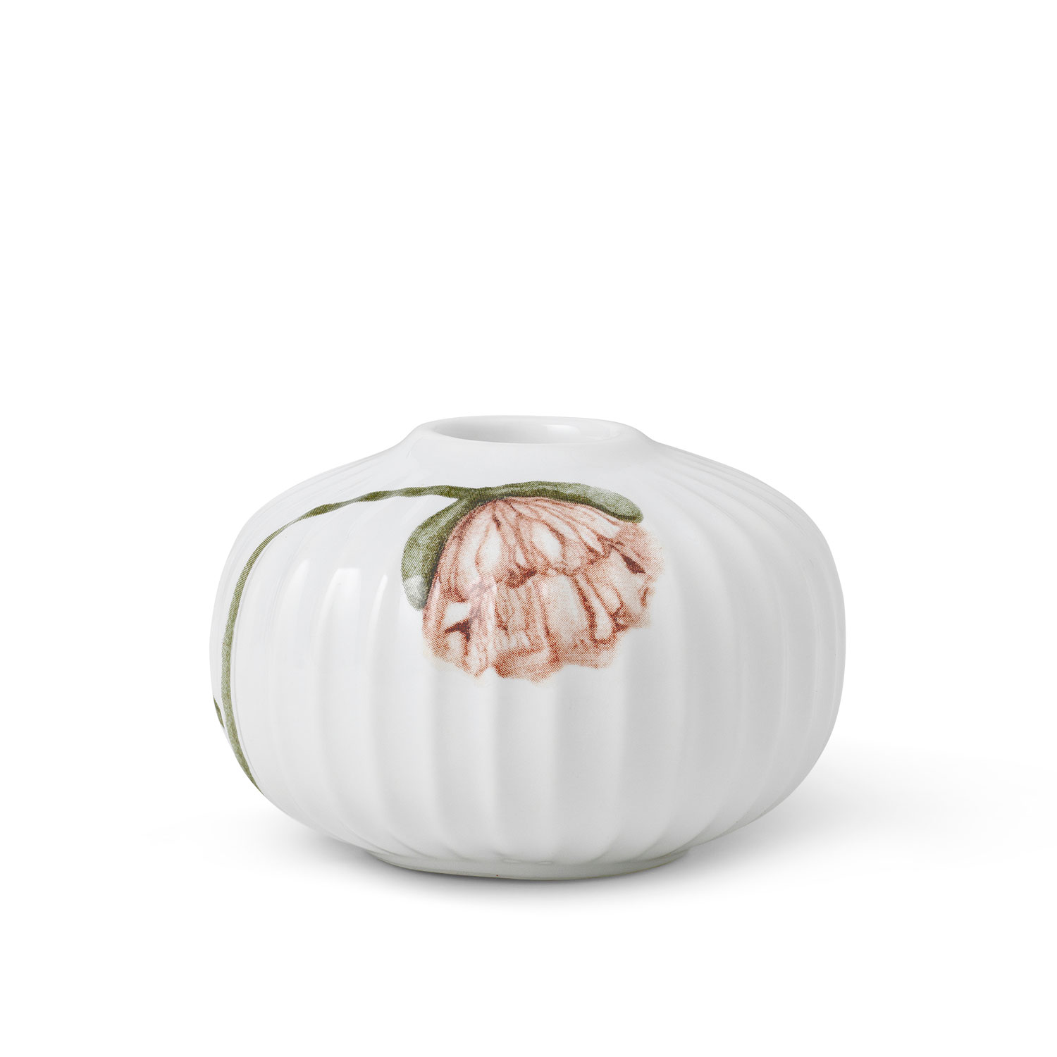 Kähler Lysestage Poppy Ø7,5 cm, Hvid med deko