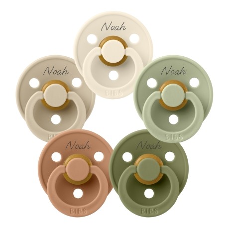 Bibs Colour, Str. 2 (6+ Mdr.), Rund - Latex, Sutter Med Navn