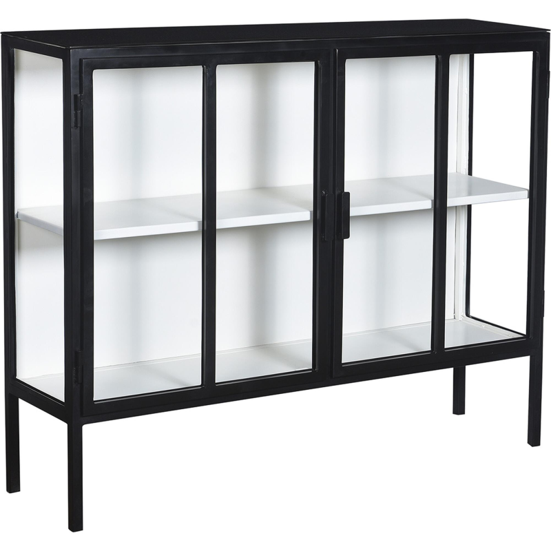 Kahlo skænk med to låger - sort og cream