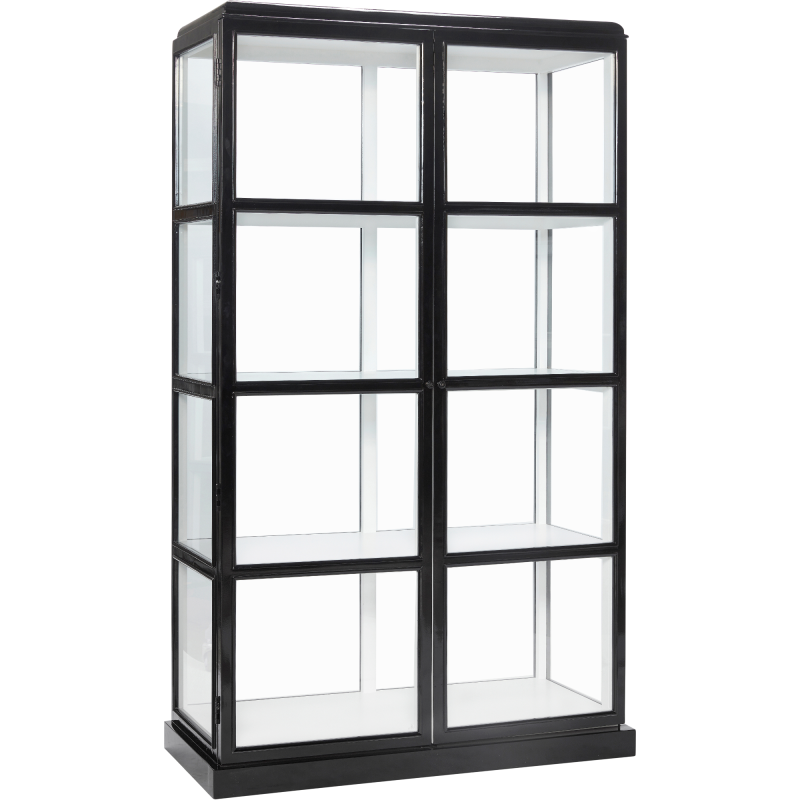 Vitrineskab i sort, højt