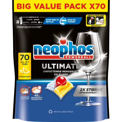 Opvasketabs Neophos Powerball Ultimate 70 stk