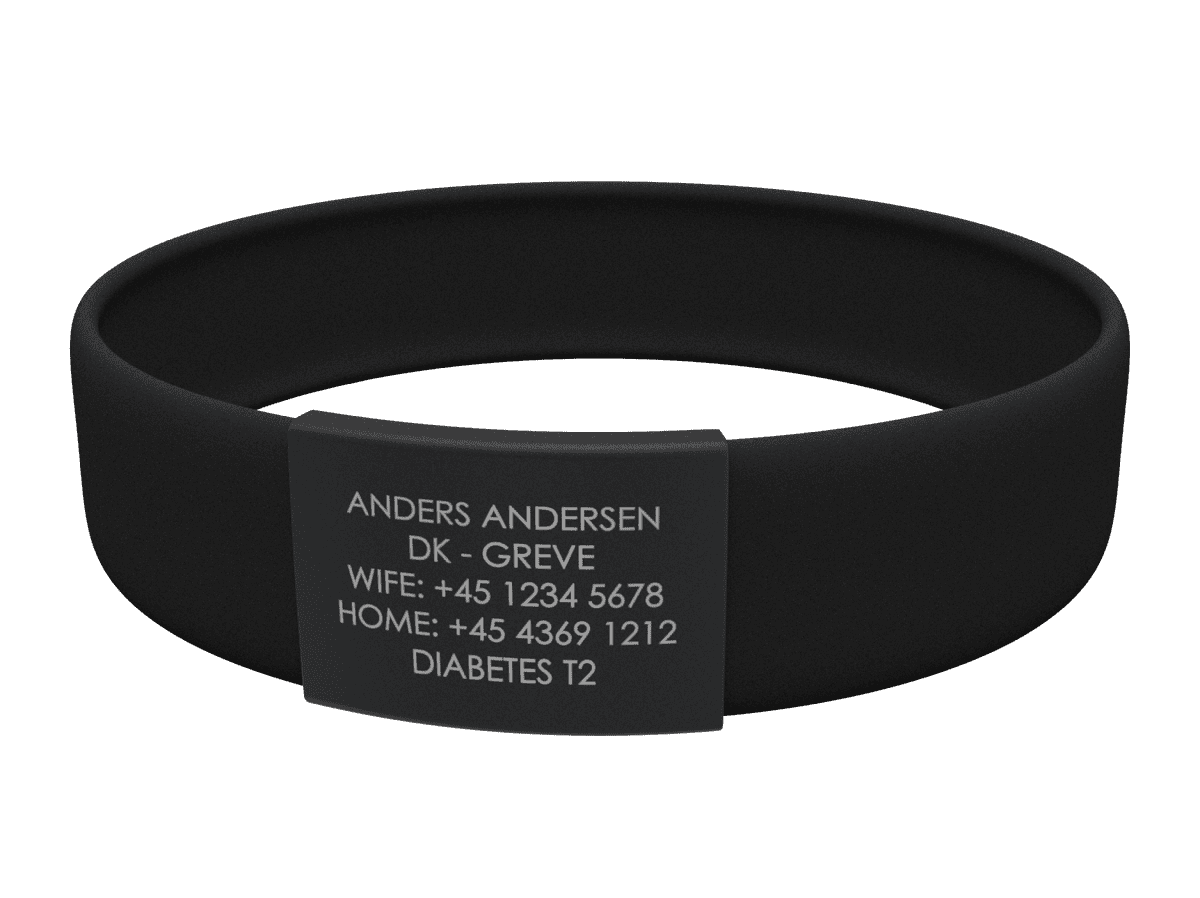 DJUVA Stream ID armbånd med sort skilt