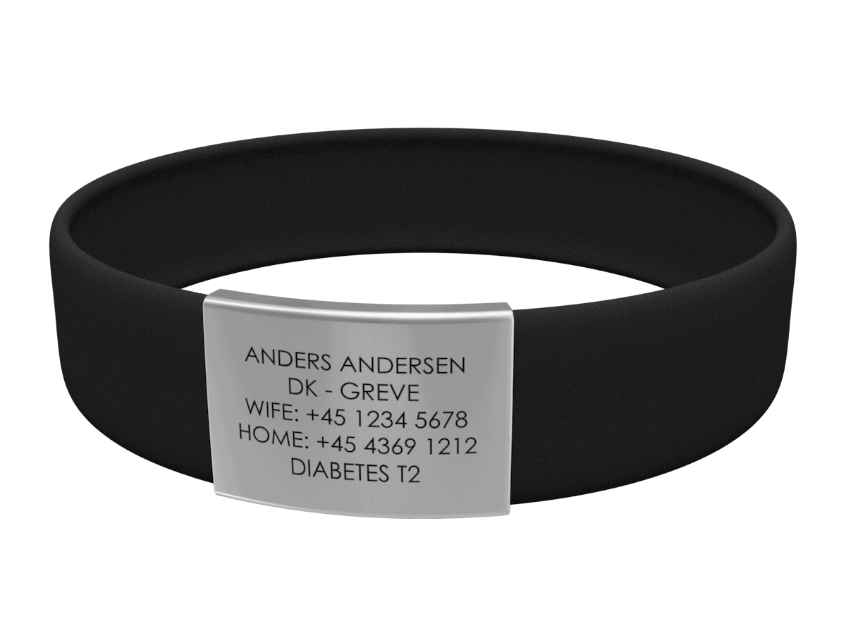 DJUVA Stream ID armbånd med gråt skilt