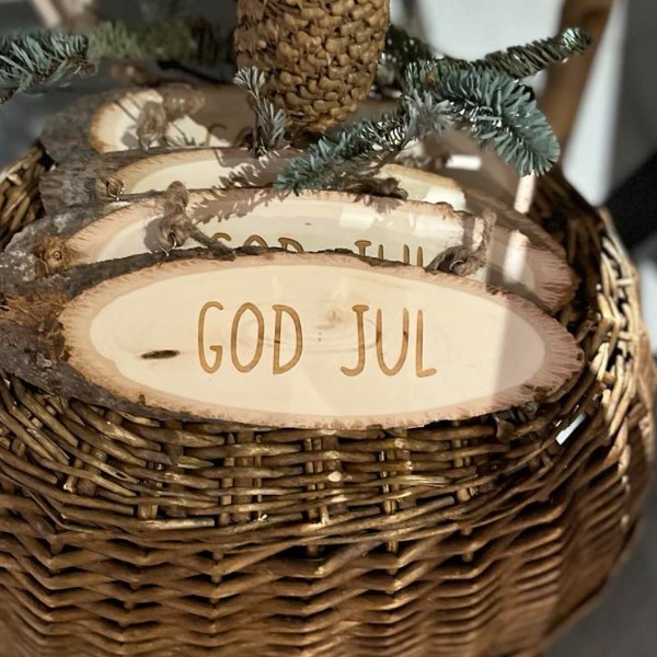 Ovalt træskilt | GOD JUL