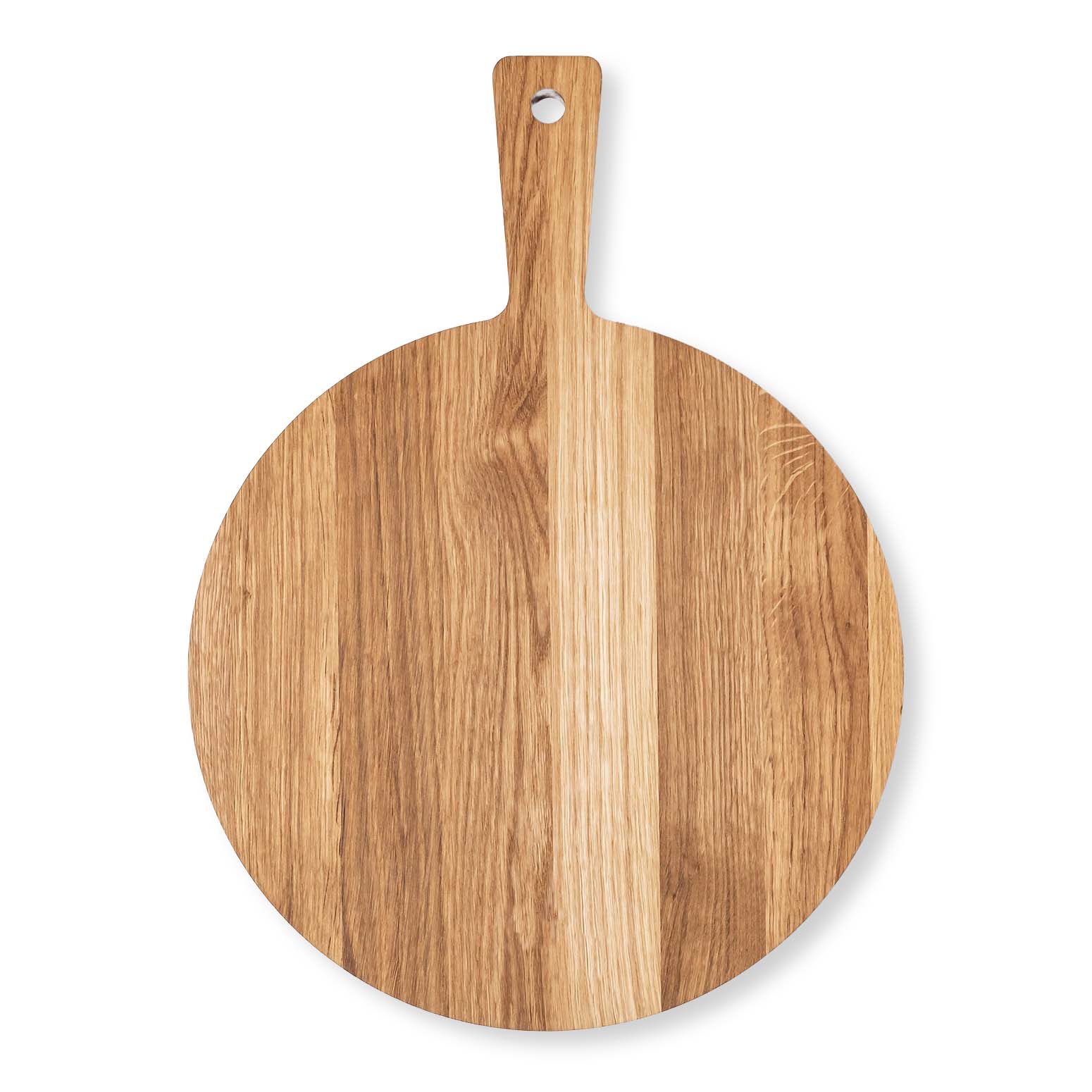 Rundt serveringsbæt i eg med håndtag