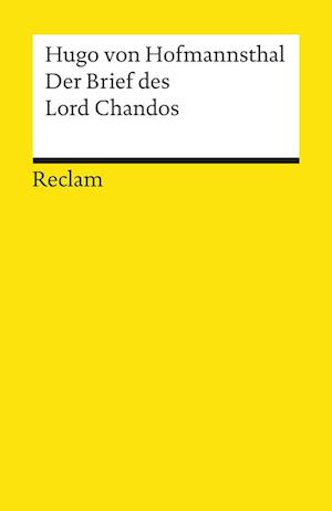 'Der Brief des Lord Chandos' - Hugo von Hofmannsthal - Bog