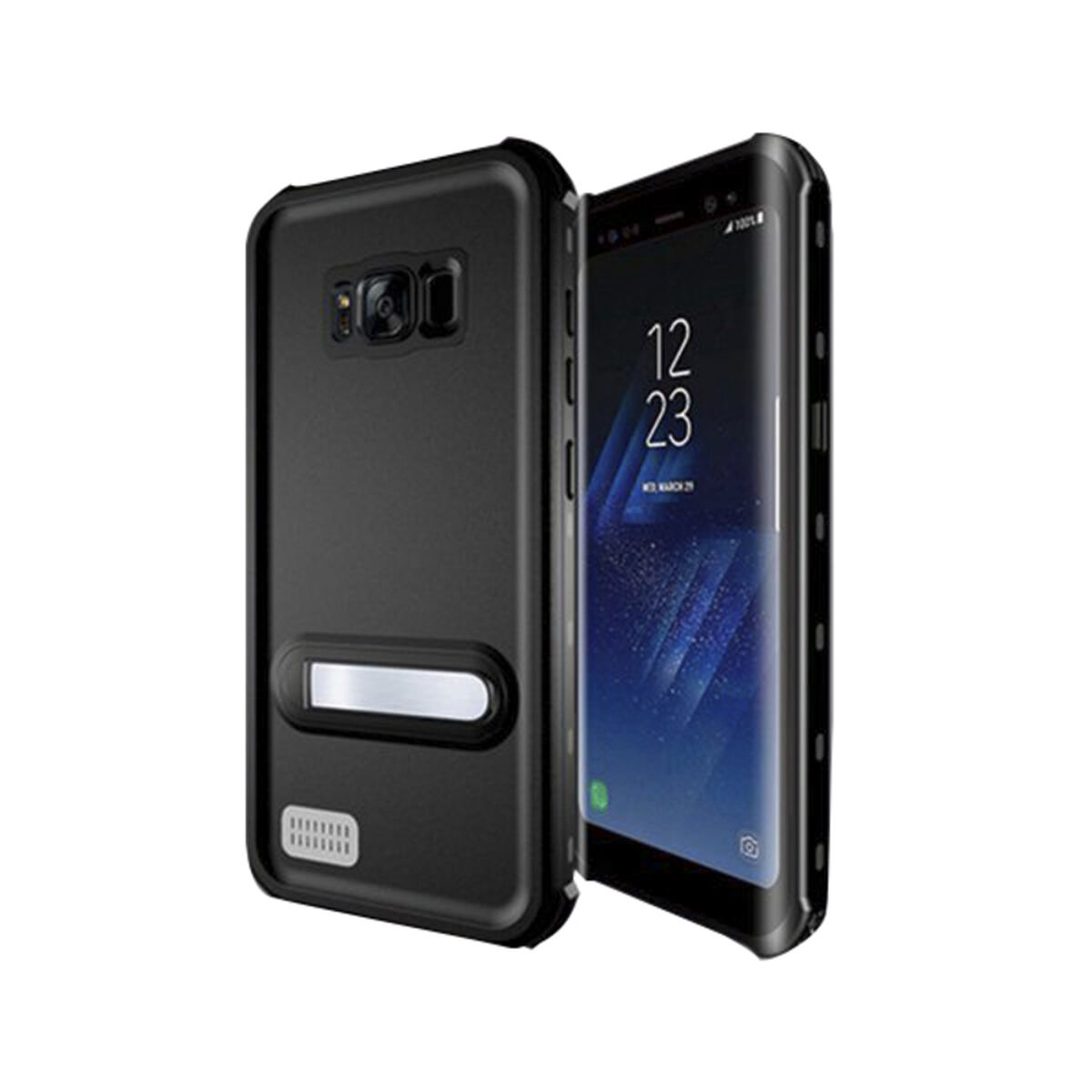 Vandtæt boks Samsung Galaxy S8 KSIX Aqua Case Sort Gennemsigtig