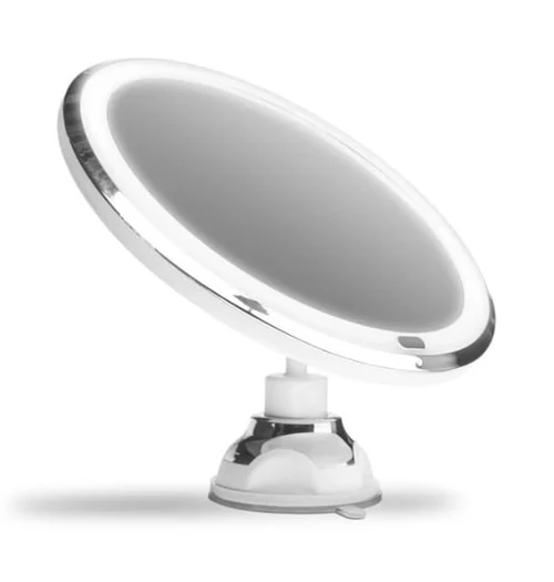 Badeværelsesspejl, med sugekop og LED lys