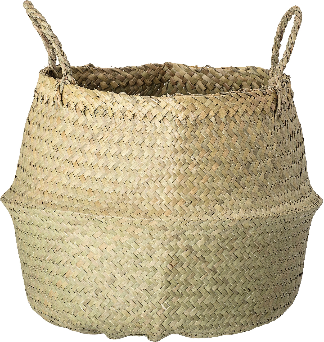 Opbevaringskurv Bloomingville Floria i flettet søgræs D40 x H30 cm natur
