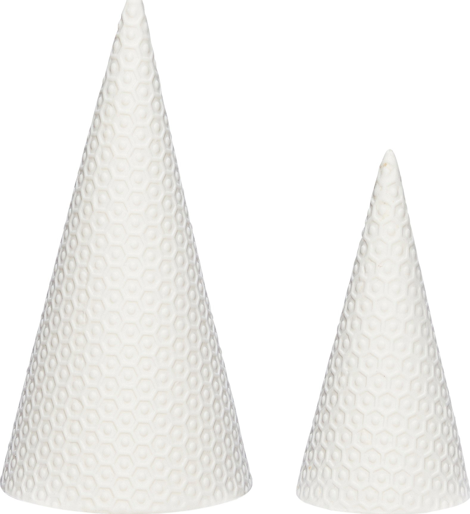 Keramikvasesæt Hübsch Wymond 2 stk hvid julepynt Ø6/Ø9 x H13/19 cm