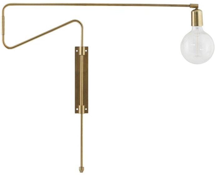 Væglampe House Doctor Swing asymmetrisk skulpturel design i messingbelagt jern 70 cm