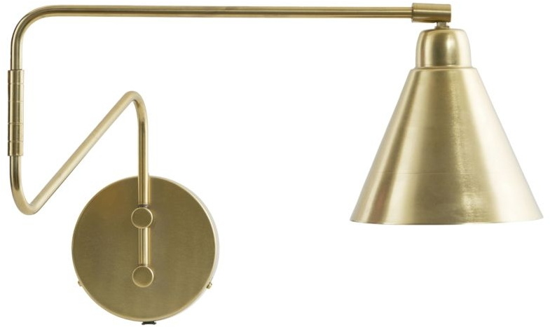 Væglampe House Doctor Game i jern med messingfinish og hvid skærm