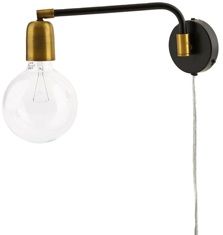 Væglampe House Doctor Molecular sort/messing 18x30 cm i jern og messing