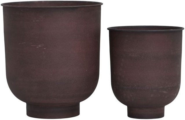 Urtepottesæt 2 dele House Doctor Vig brændt henna D40xH45 cm jern