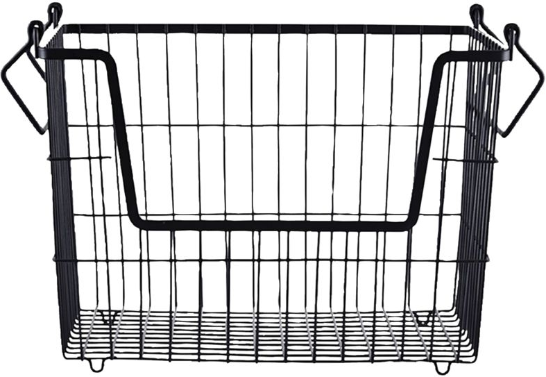 Opbevaringskurv House Doctor Taw i mat sort stål stabelbar med håndtag