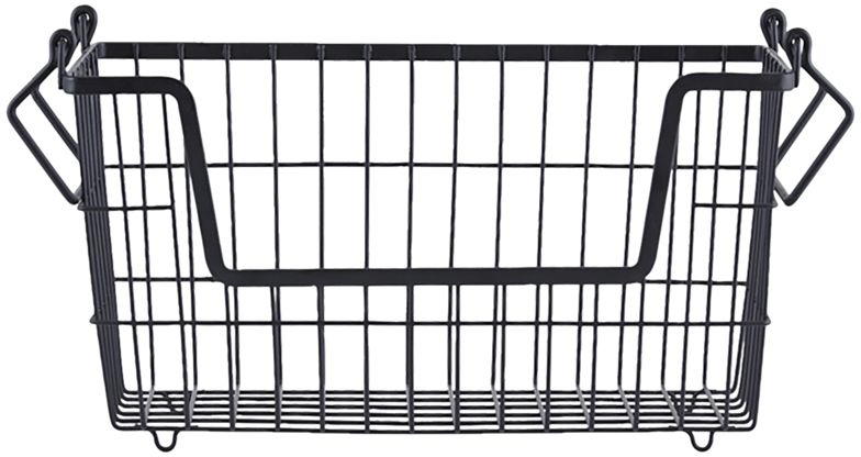 Kurv House Doctor Taw mat sort stål 18 x 16 x 32 cm med vipbare håndtag og stabelbar opbevaring