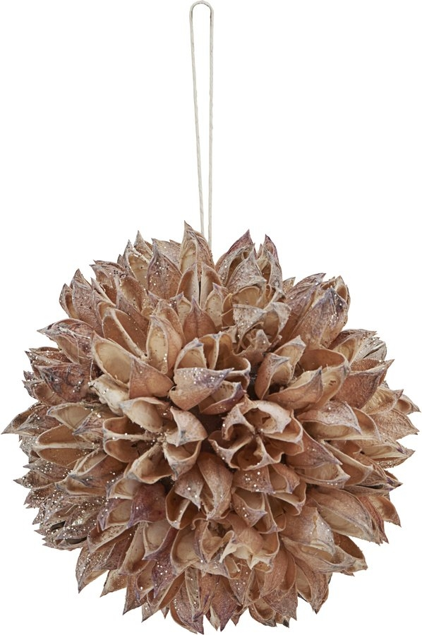 Ornament House Doctor Seeds natur håndlavet i grankogle og papir Ø8 cm