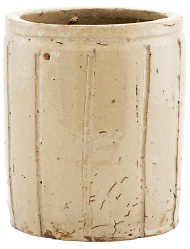 Urtepotte House Doctor Julian beige stentøj Ø12 x H14 cm rustik krukke