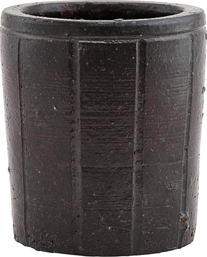 Urtepotte House Doctor Julian glaseret ler brun Ø12×H14 cm