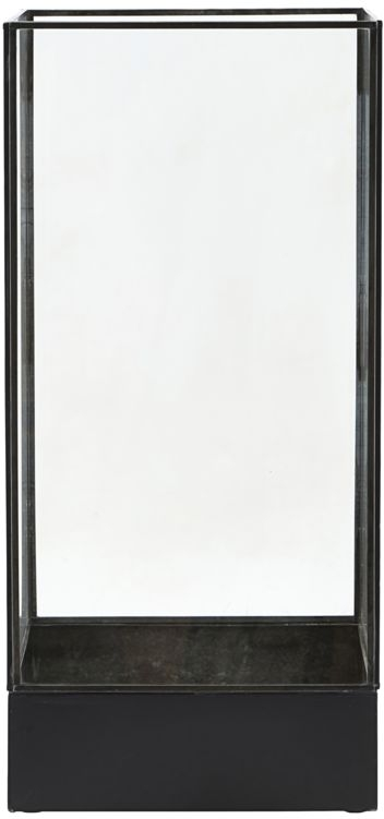 Displayboks House Doctor Plant antik sort glas og messing H45x21x21 cm