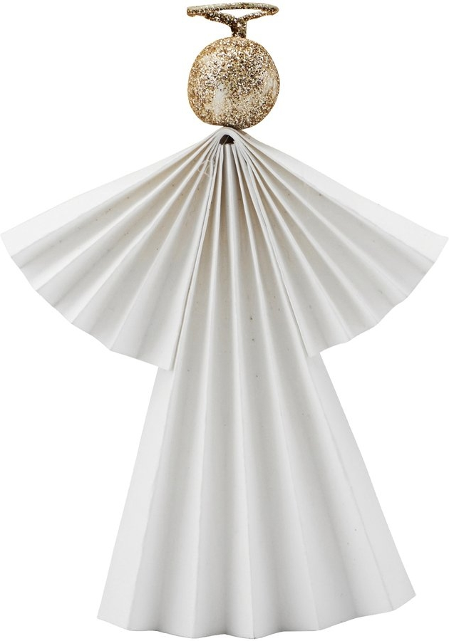 Juleornament engel House Doctor Angel hvid papirflamingo H12 cm