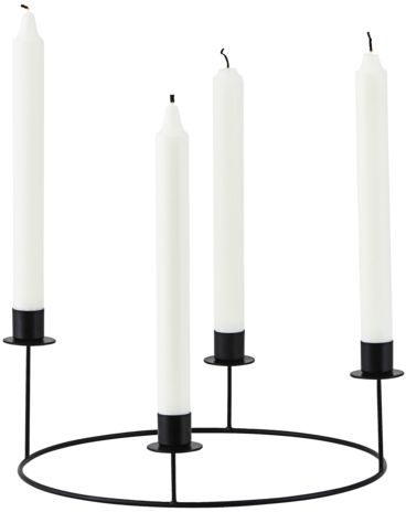 Lysestage House Doctor Ring i jern sort Ø27 cm 4-armet adventskrans