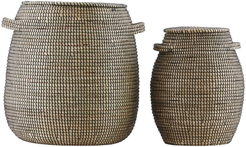 Opbevaringskurvesæt House Doctor Effect søgræs natur 2 stk Ø45 x H53 cm