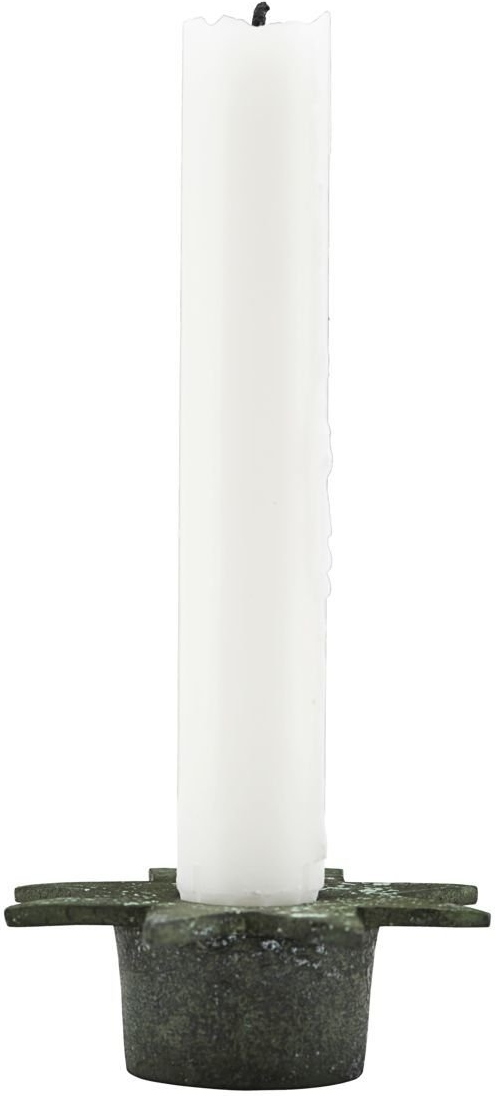 Julelysestage House Doctor Star grøn aluminium Ø8,5 x H3 cm