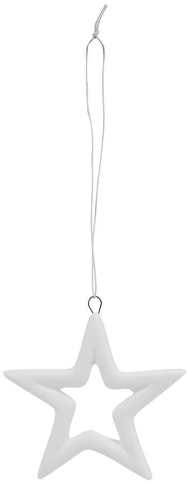 Ornament juleophæng House Doctor Star hvid keramik H5,9 cm