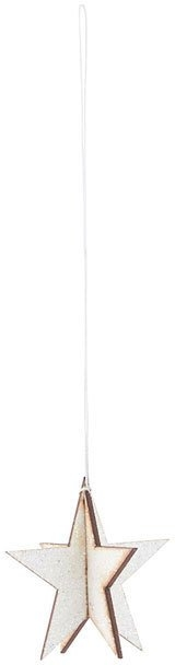 Ornament House Doctor Glitter Star hvid papirstjerne 5 cm julepynt dekoration