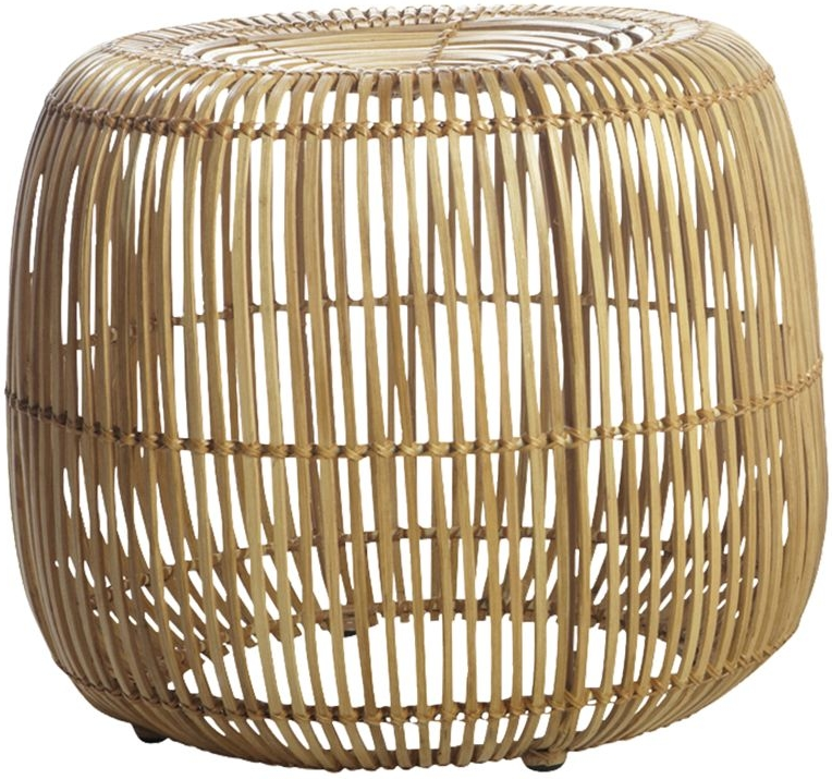 Skammel House Doctor Modern natur rattan og jernstel taburet Ø52 x H46 cm