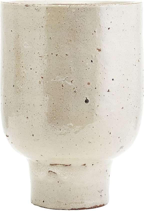 Urtepotte/plantekrukke House Doctor Artist-serie beige glaseret ler Ø22 x H32 cm