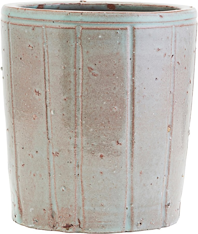 Urtepotte House Doctor Julian ler med glasur Ø18×20 cm grå/grøn