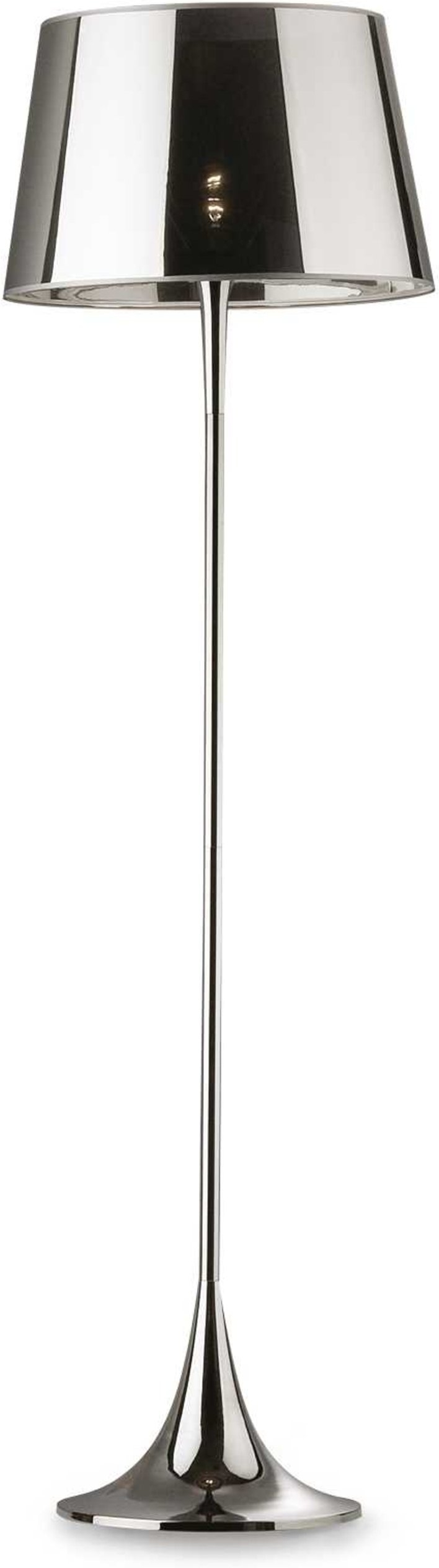 Gulvlampe Ideal Lux London i krom Ø50xH174 cm med semi-transparent stofskærm