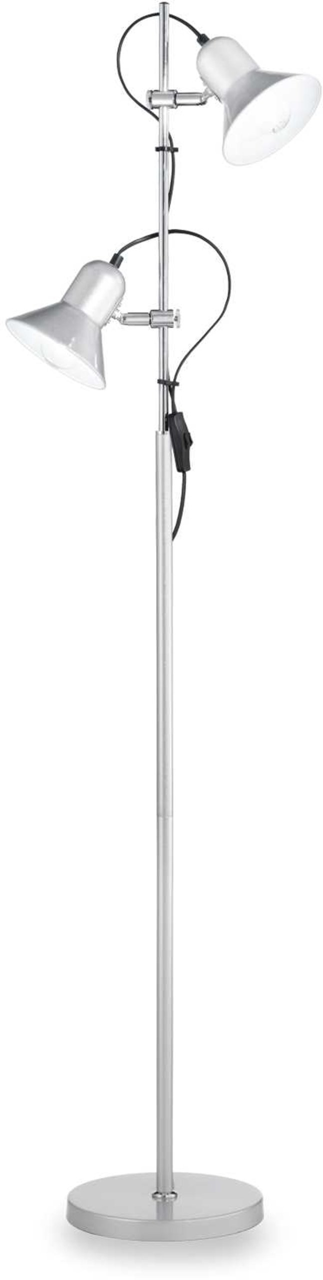 Gulvlampe Ideal Lux Polly - sølv, metal med justerbare diffusorer, Ø22 x H154 cm