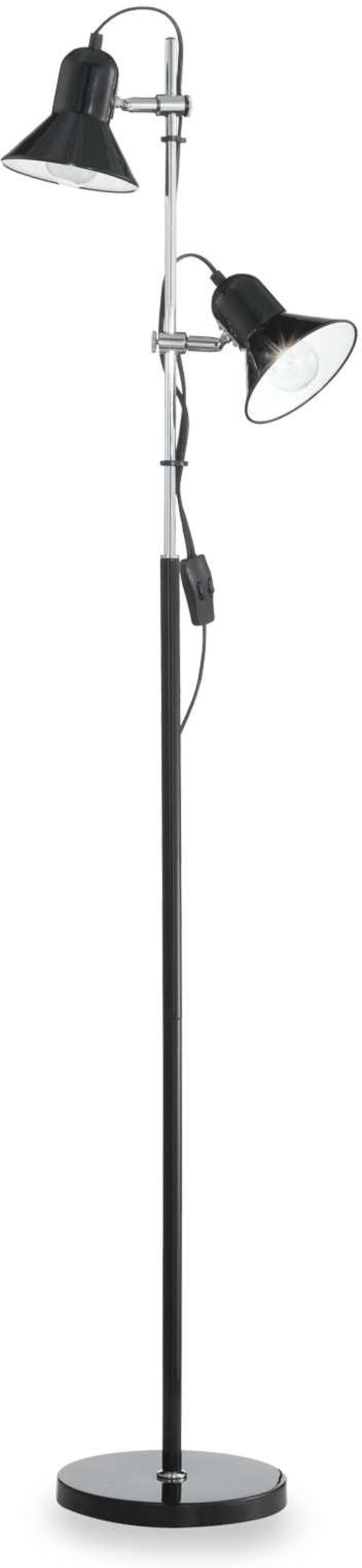 Gulvlampe Ideal Lux Polly sort metal Ø22 × H154 cm minimalistisk standerlampe