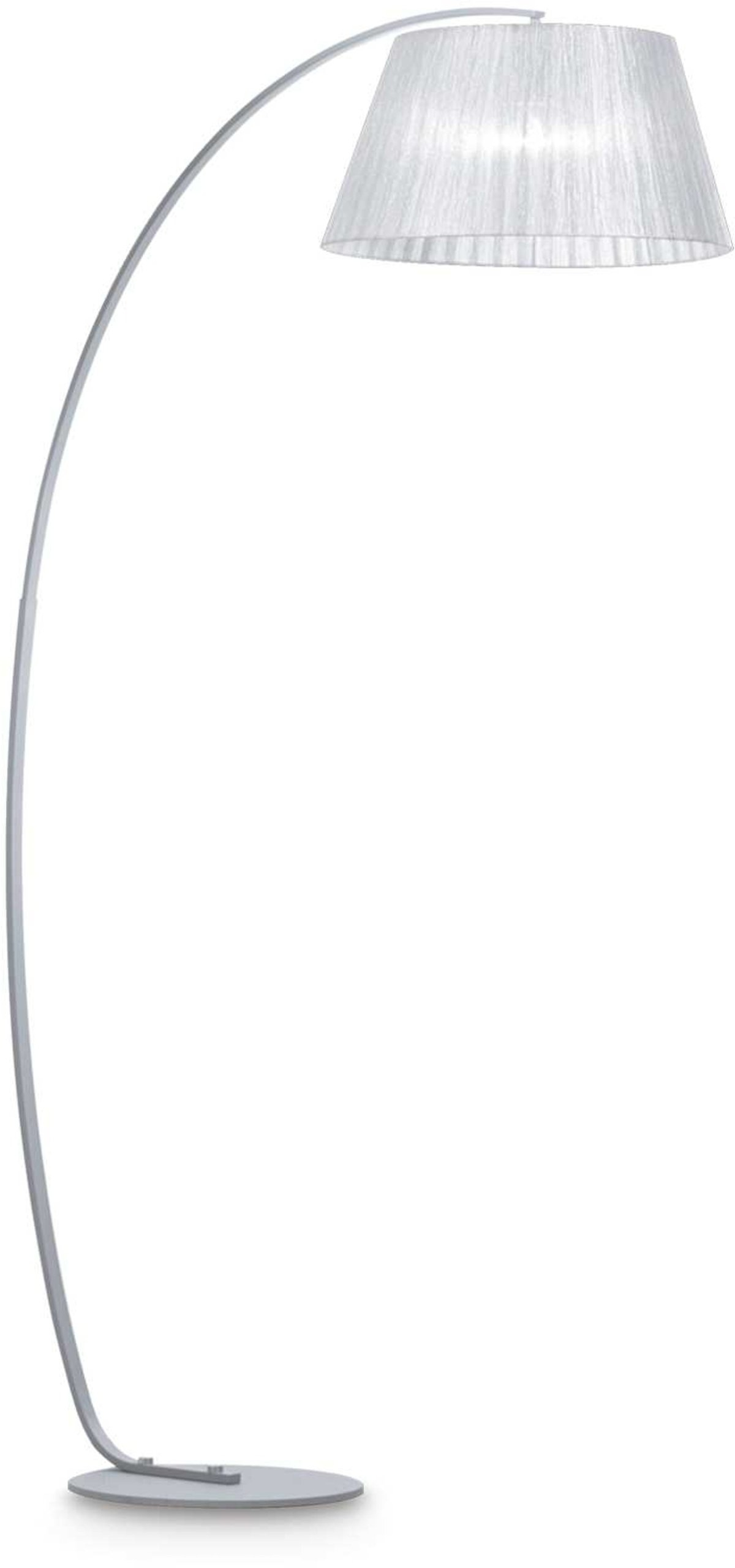 Gulvlampe Ideal Lux Pagoda sølv indendørs H184xØ47 cm stofskærm