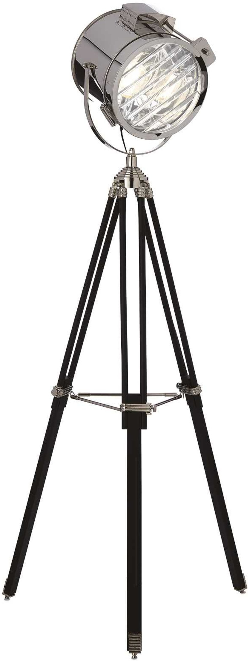 Gulvlampe Ideal Lux Kraken i krom/matsort emalje Ø76 x H175 cm med justerbar glasdiffuser