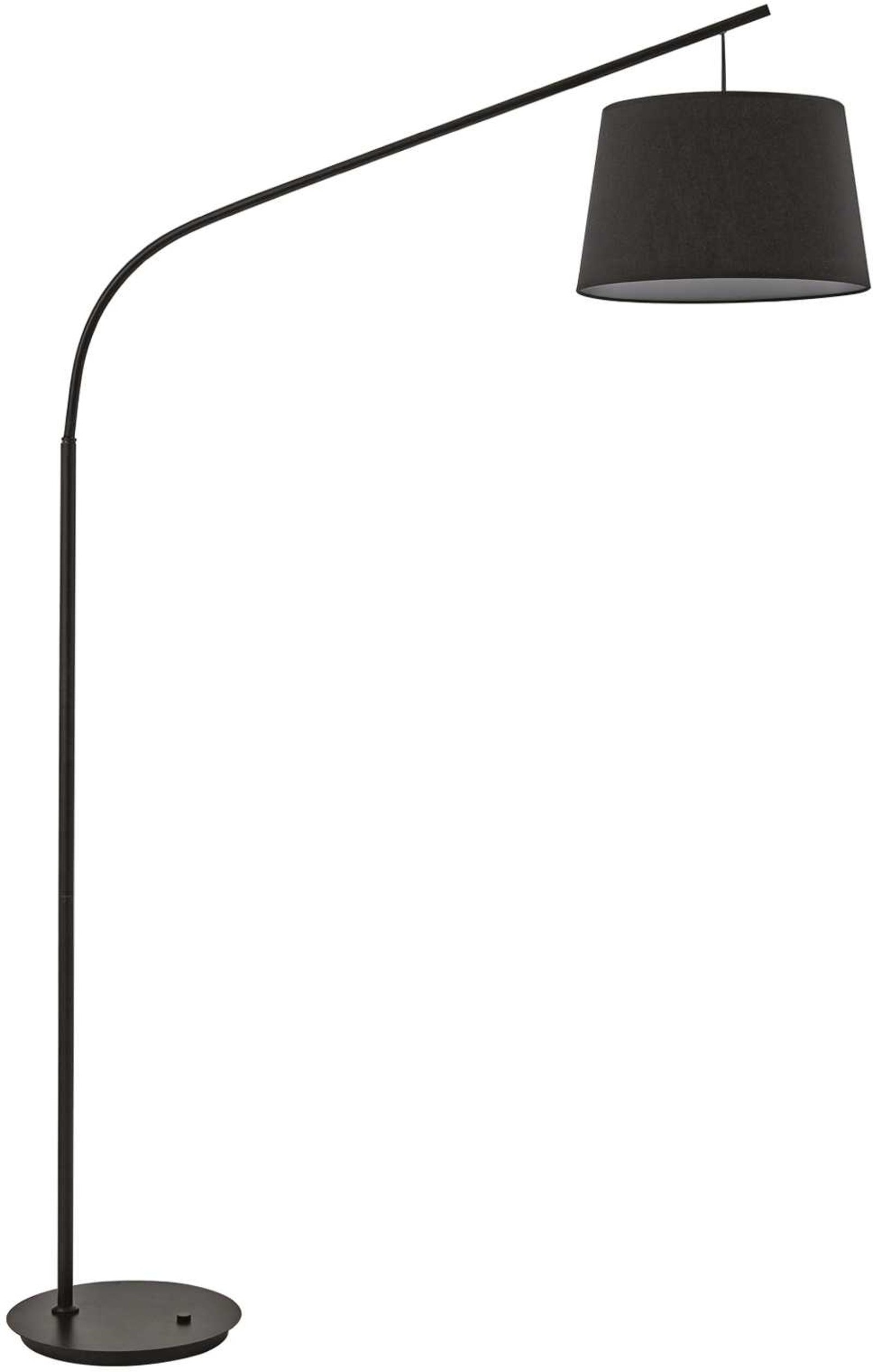 Gulvlampe Ideal Lux Daddy med sort stofskærm H197 cm Ø34 cm