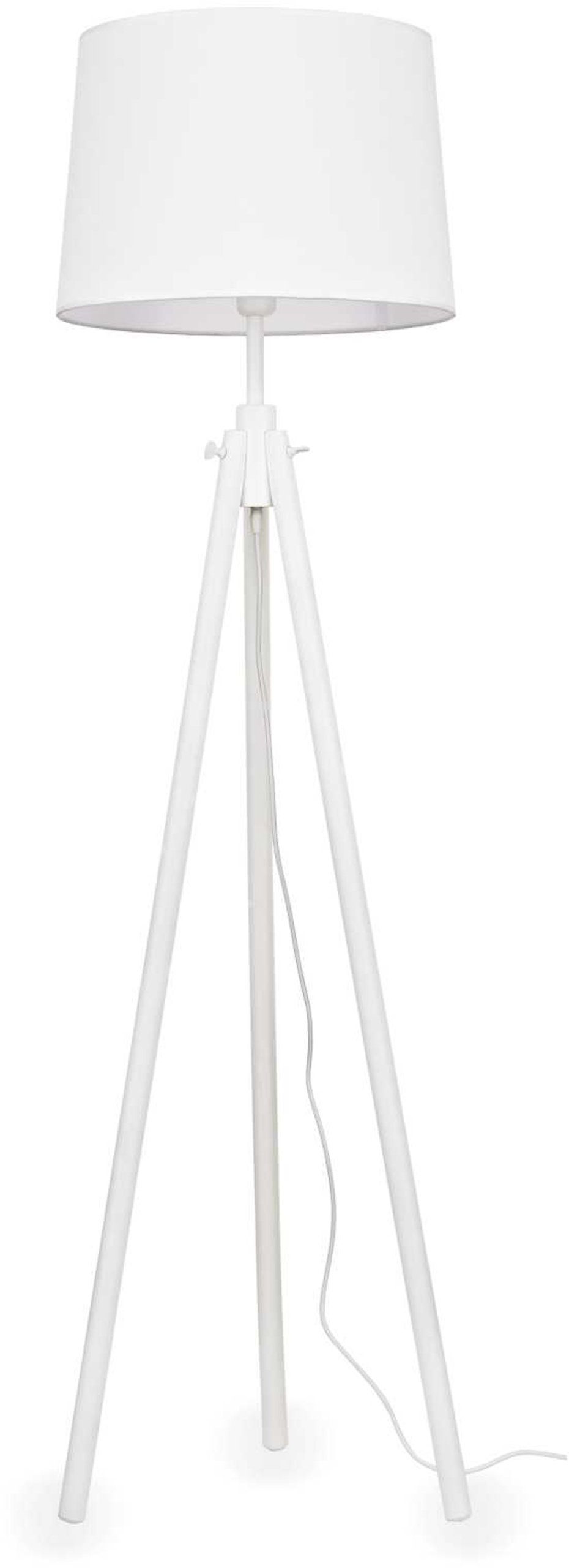 Gulvlampe Ideal Lux York hvid træ og stof minimalistisk standerlampe Ø48 x H164 cm E27