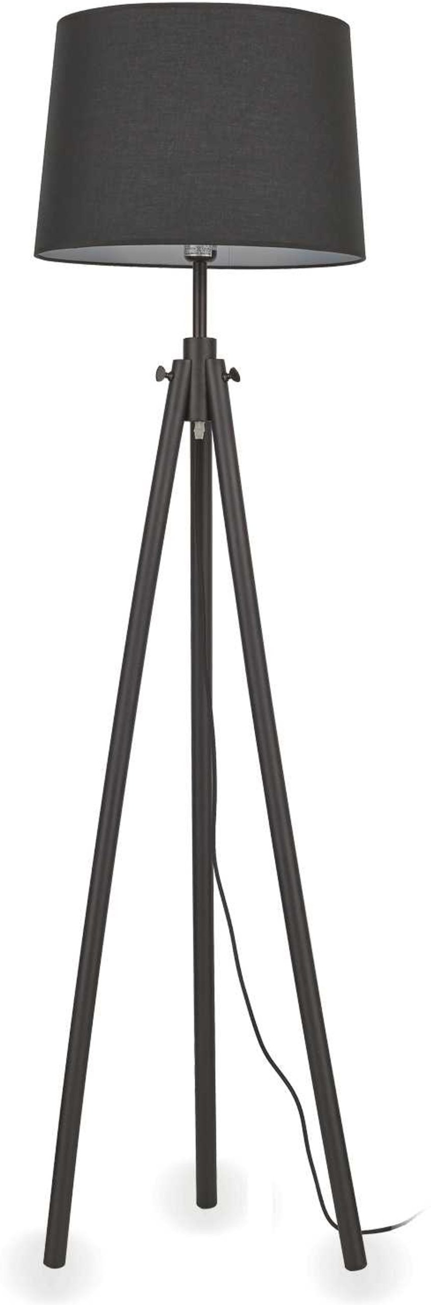 Gulvlampe Ideal Lux York Ø48 x 164 cm sort - træ og stof