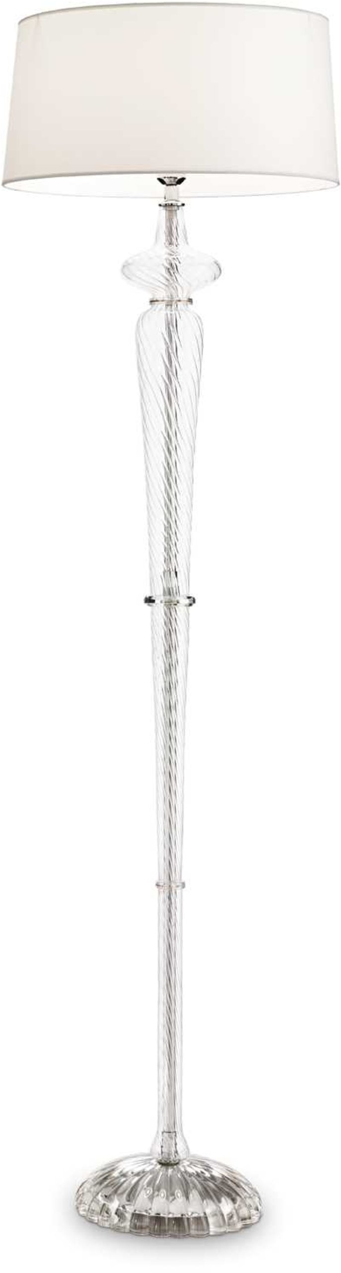 Gulvlampe Ideal Lux Forcola Ø49,5×H175 cm hvid/krom metal glas stof