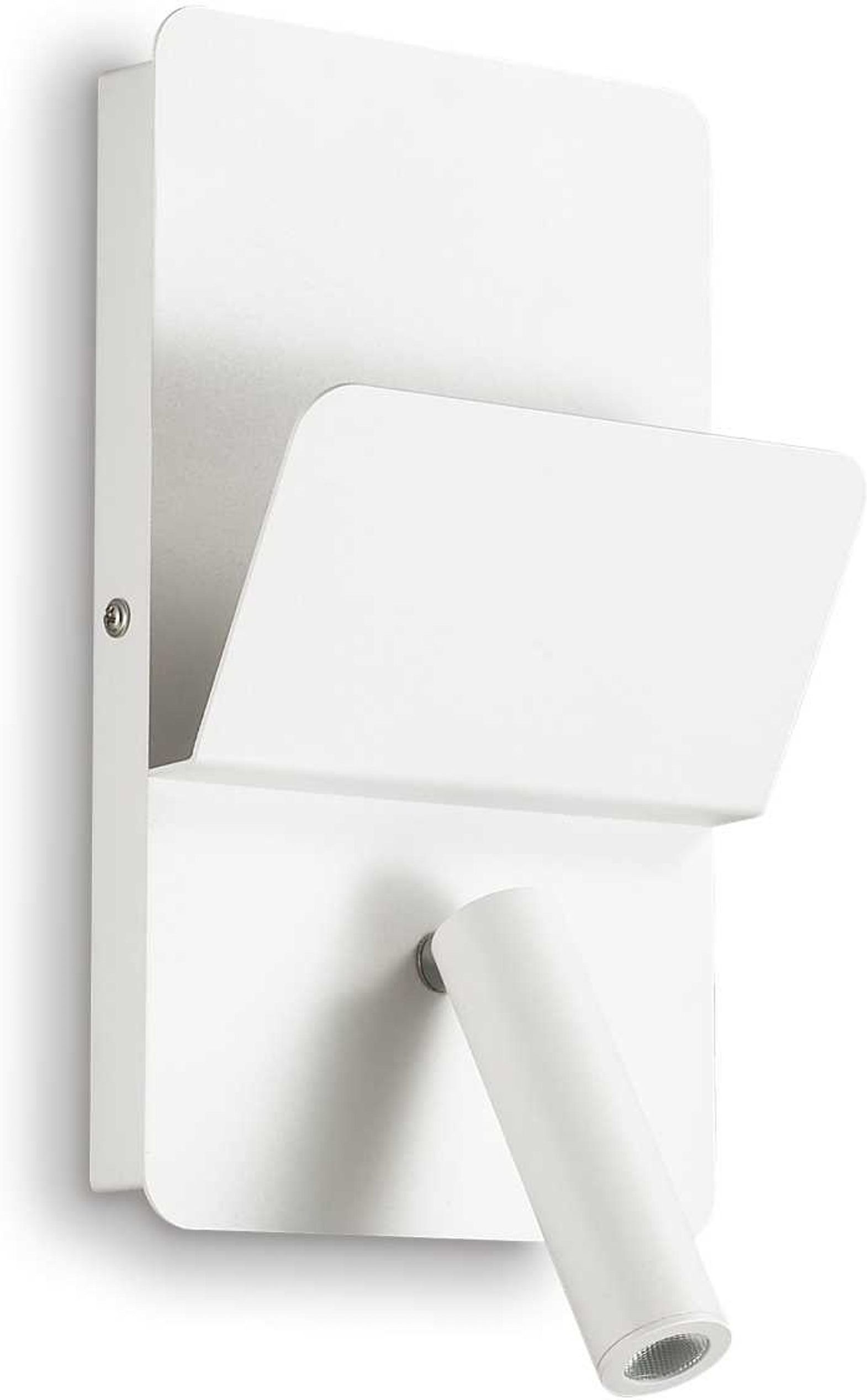 LED-væglampe Ideal Lux Read hvid - metalstel, justerbar diffuser, USB-opladning, 3000 K, 200 lm, 3 W