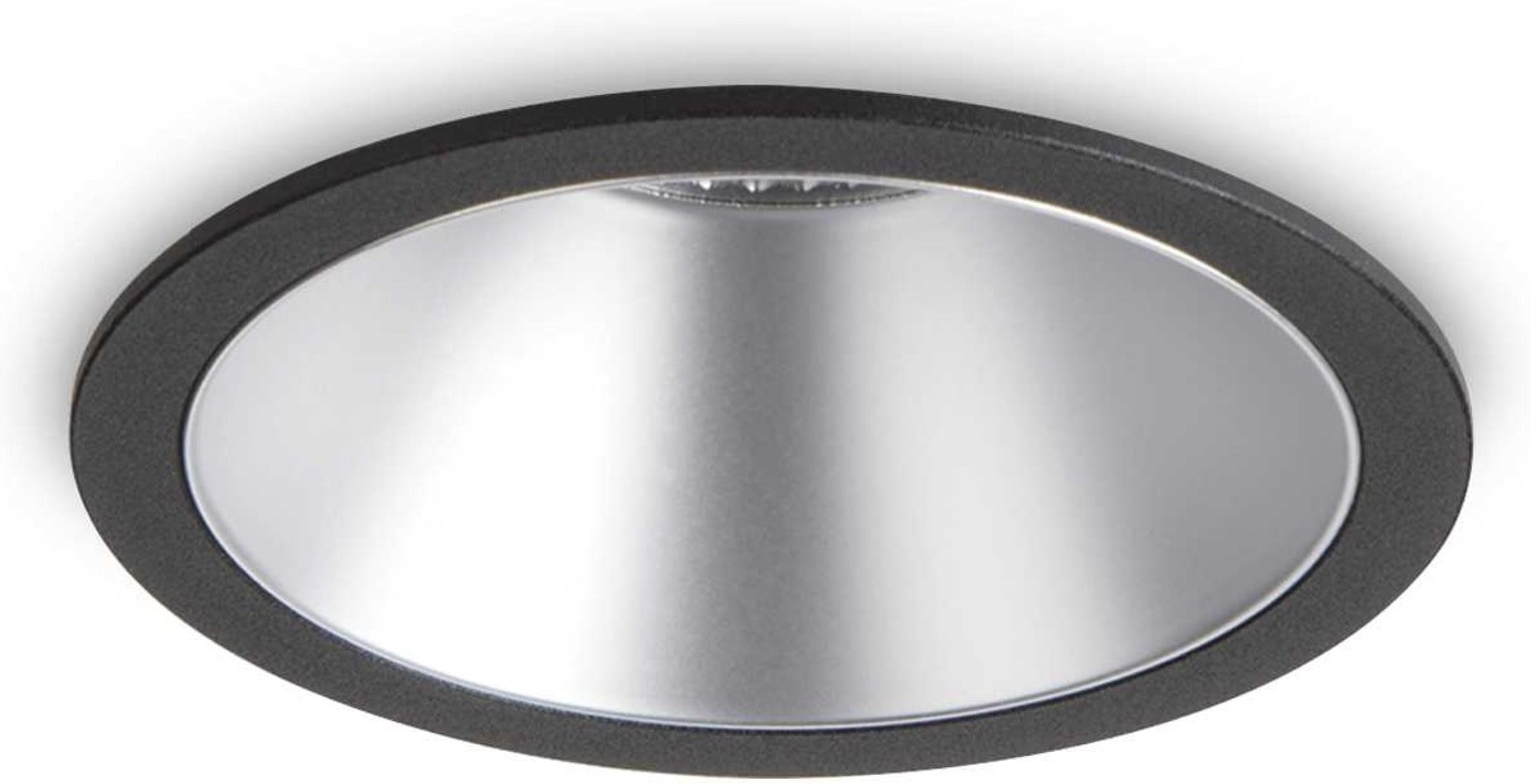 LED-indbygningslampe Ideal Lux Game rund Ø8,5 cm 11W 1000 lm 3000K sølv/sort