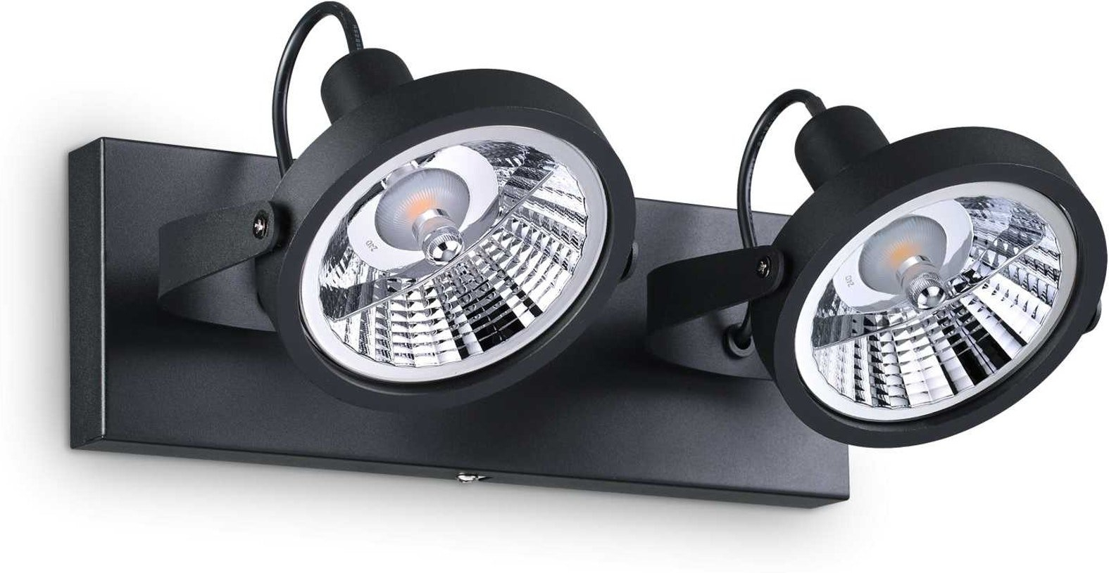 Væglampe Ideal Lux Glim sort metal L31xH19xD12 cm med 2x GU10 pærer